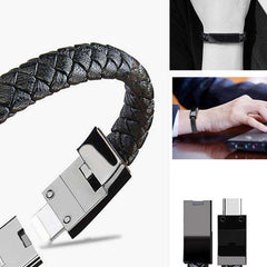 Genuine Leather Mini Micro USB Phone Charging Bracelet