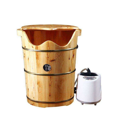 Image of Thickened Eco-friendly Solid Wood Detox Foot Bath Bucket