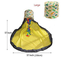 Kids Large Waterproof Play Mat Toy Clean-up Basket Storage