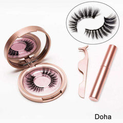 5 Magnetic Eyelashes Liquid Eyeliner Eyelash Curler Set
