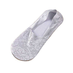 1/2 Pairs Women Girls Lace Flower Short Socks Anti-skid Invisible Ankle Sock Slippers