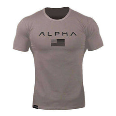 Sports Fitness Fashion Letter Printing Men's Short Sleeve T-shirt