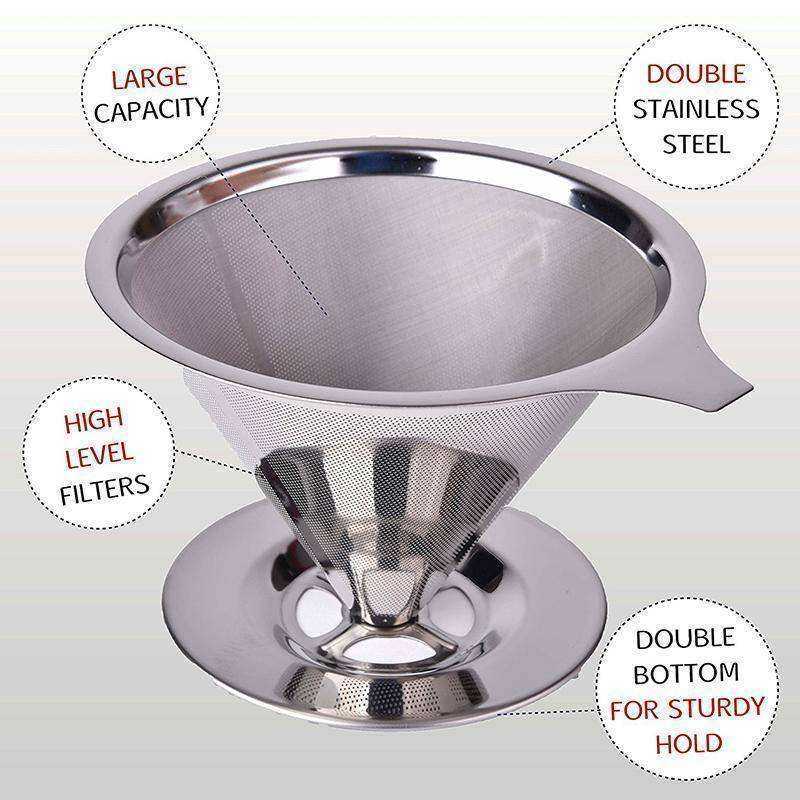 Health - Stainless Steel Pour Over Cone Coffee Dripper