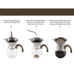 Health - Stainless Steel Pour Over Cone Coffee Dripper