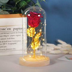 Red Rose In A Glass Dome With LED Light