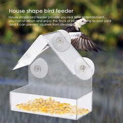 House Shaped Acrylic Bird Feeder with Suction Cup