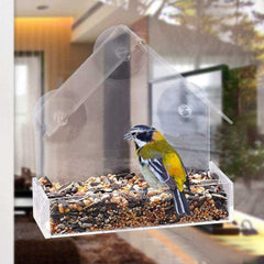 House Shaped Acrylic Bird Feeder with Suction Cup