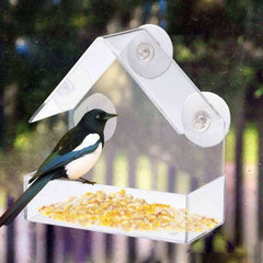 House Shaped Acrylic Bird Feeder with Suction Cup