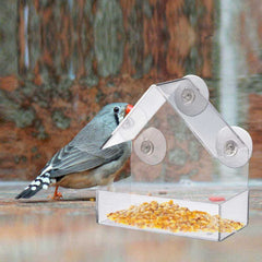 House Shaped Acrylic Bird Feeder with Suction Cup