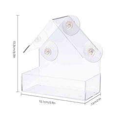 House Shaped Acrylic Bird Feeder with Suction Cup