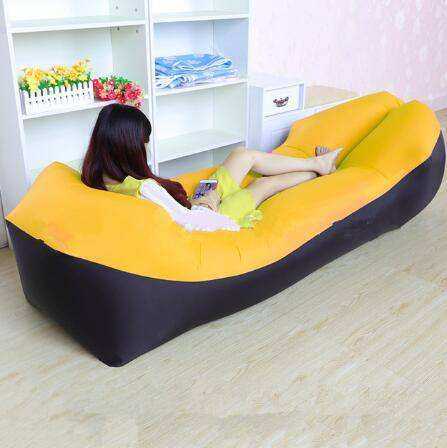 Image of Adult Beach Lounge Chair Fast Folding Waterproof Inflatable Air Bed
