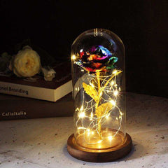 Red Rose In A Glass Dome With LED Light