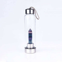 Natural Quartz Gemstone Glass Water Bottle