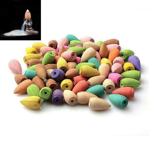 Image of Floral Incense Cones With Free Incense Holding Tray (25/50/70 PCS)