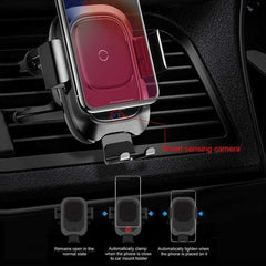 Infrared Car Mobile Cell Phone Holder & 10W Wireless Charger