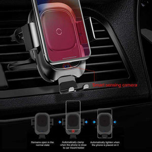Infrared Car Mobile Cell Phone Holder & 10W Wireless Charger