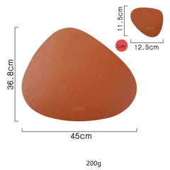 Non Slip PU Leather Tableware Pad Placemat Disc