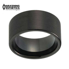 Jewelry - Black Big Width Brushed Finish Tungsten Carbide Ring