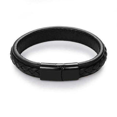 Jewelry - Black Braided Genuine Leather Bracelet