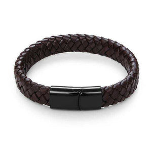 Jewelry - Black Braided Genuine Leather Bracelet