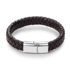 Jewelry - Black Braided Genuine Leather Bracelet