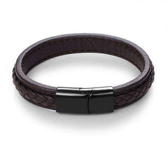 Jewelry - Black Braided Genuine Leather Bracelet