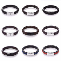 Jewelry - Black Braided Genuine Leather Bracelet