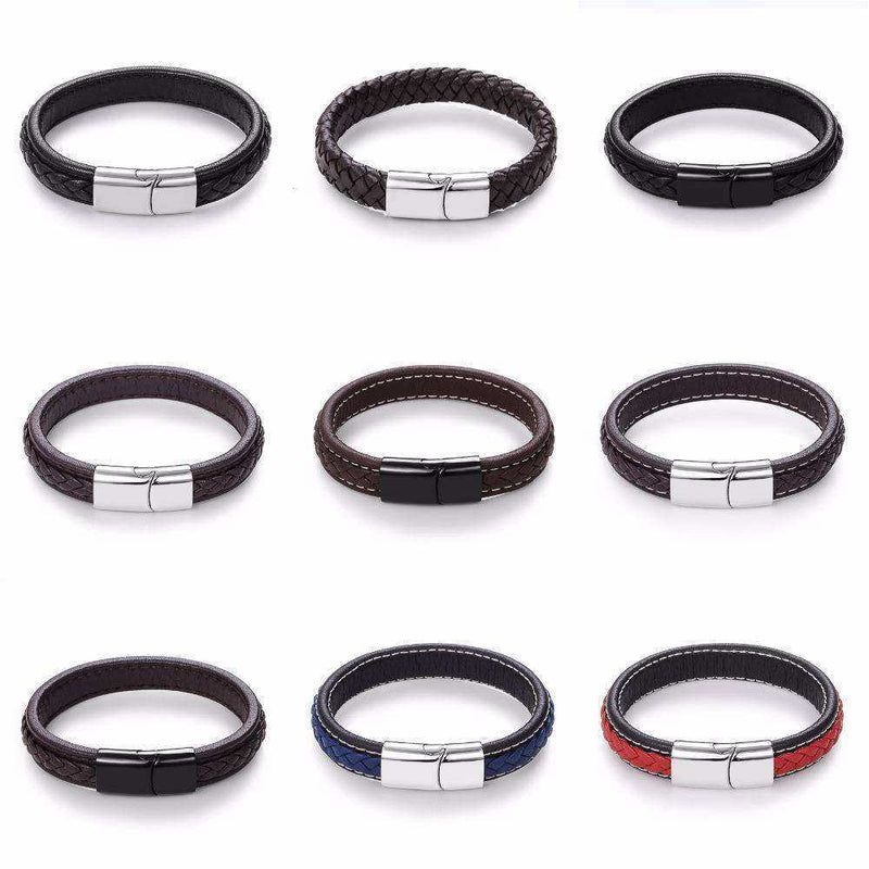 Jewelry - Black Braided Genuine Leather Bracelet
