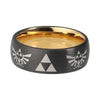 Black & Gold Legend of Zelda Triforce Tungsten Ring
