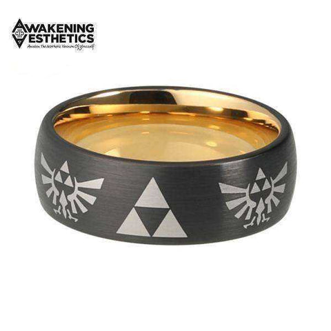 Image of Jewelry - Black & Gold Legend Of Zelda Tungsten Carbide Ring
