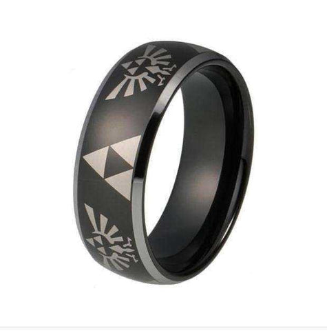 Image of Black Plated Legend of Zelda Tungsten Carbide Ring
