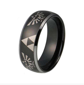 Black Plated Legend of Zelda Tungsten Carbide Ring