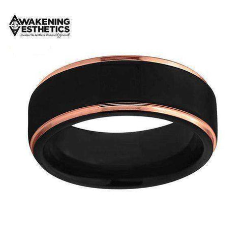 Image of Jewelry - Black Rose Gold Tungsten Carbide Ring