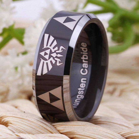 Image of Jewelry - Black With Silver Legend Of Zelda Tungsten Ring
