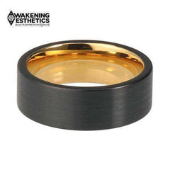Jewelry - Black & Yellow Gold Tungsten Ring