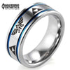 Jewelry - Blue Grooves Legend Of Zelda Tungsten Carbide Ring