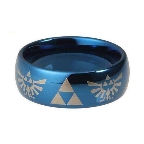 Image of Blue Plated Legend of Zelda Tungsten Carbide Ring