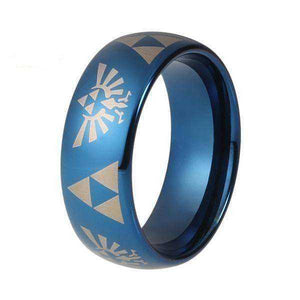Blue Plated Legend of Zelda Tungsten Carbide Ring