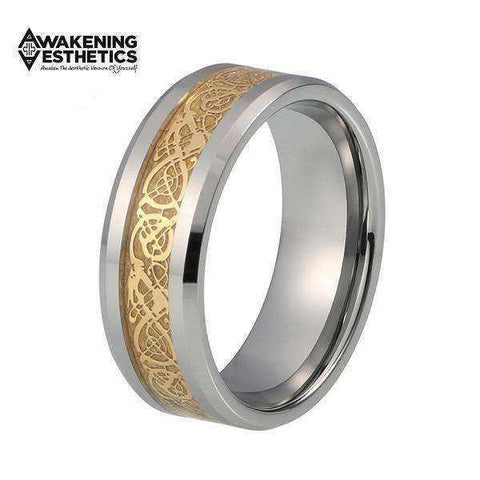 Jewelry - Gold Celtic Dragon Tungsten Carbide Ring