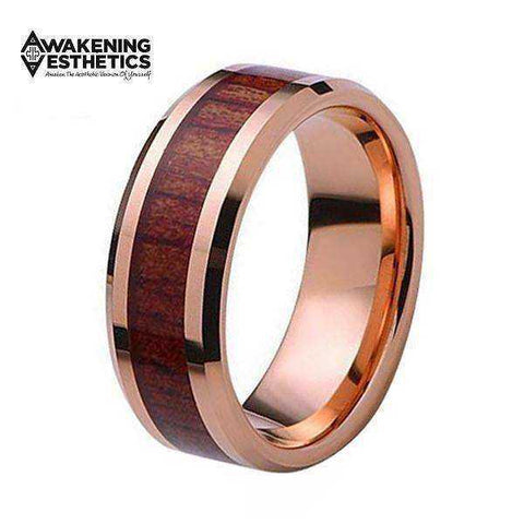 Image of Jewelry - Nature Wood Inlay Tungsten Carbide Ring