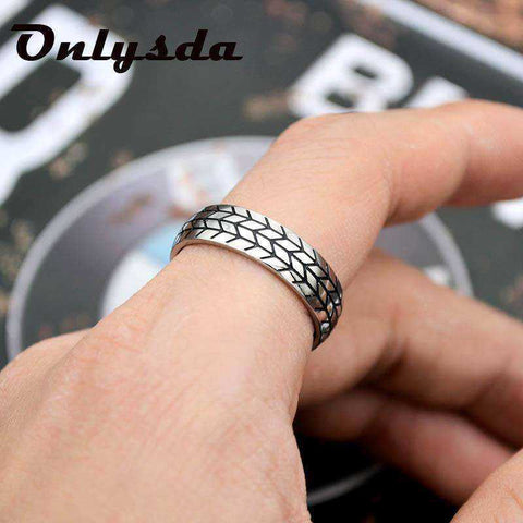 Image of New Stainless Steel Classic Silver Tire Ring