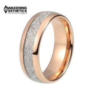Jewelry - RARE Silver Meteorite & Rose Gold Tungsten Carbide Ring
