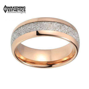 Jewelry - RARE Silver Meteorite & Rose Gold Tungsten Carbide Ring