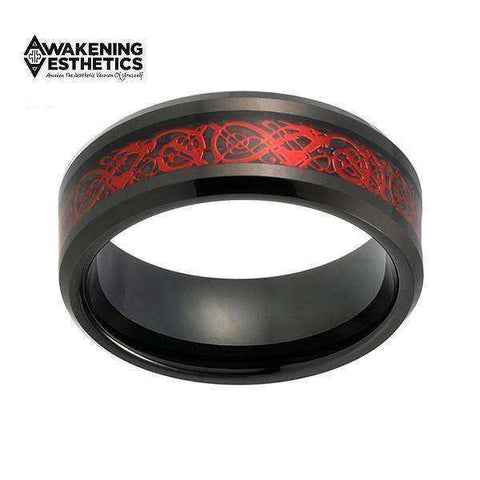 Image of Jewelry - Red Dragon & Black Tungsten Ring