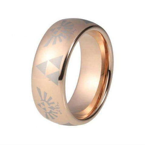 Image of Rose Gold Legend of Zelda Tungsten Carbide Ring