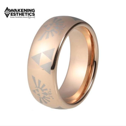 Image of Jewelry - Rose Gold Legend Of Zelda Tungsten Carbide Ring