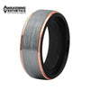 Jewelry - Silver Brushed Black Rose Gold Tungsten Carbide