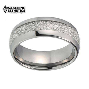 Jewelry - Silver Meteorite Tungsten Carbide Ring