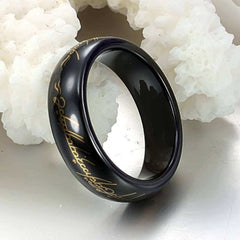 Jewelry - Tungsten Black & Gold Lord Of Ring Mens Ring Size 6 - 10