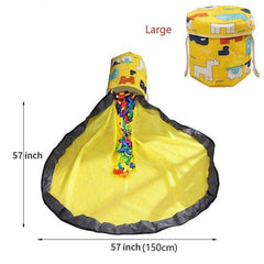 Kids Large Waterproof Play Mat Toy Clean-up Basket Storage